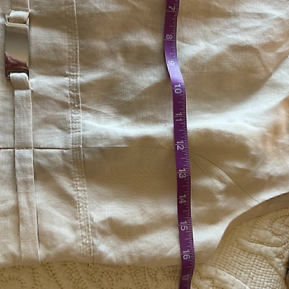 Ellen Tracy beige natural linen shift dress career office classic women's 2 - Picture 7 of 9